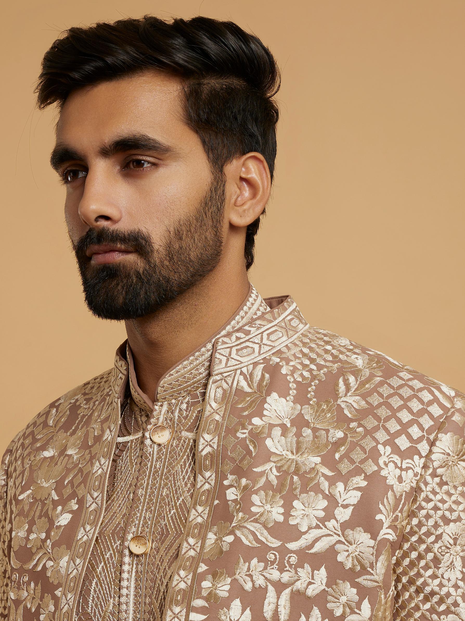 Twamev Men Brown Elegance Indo Western