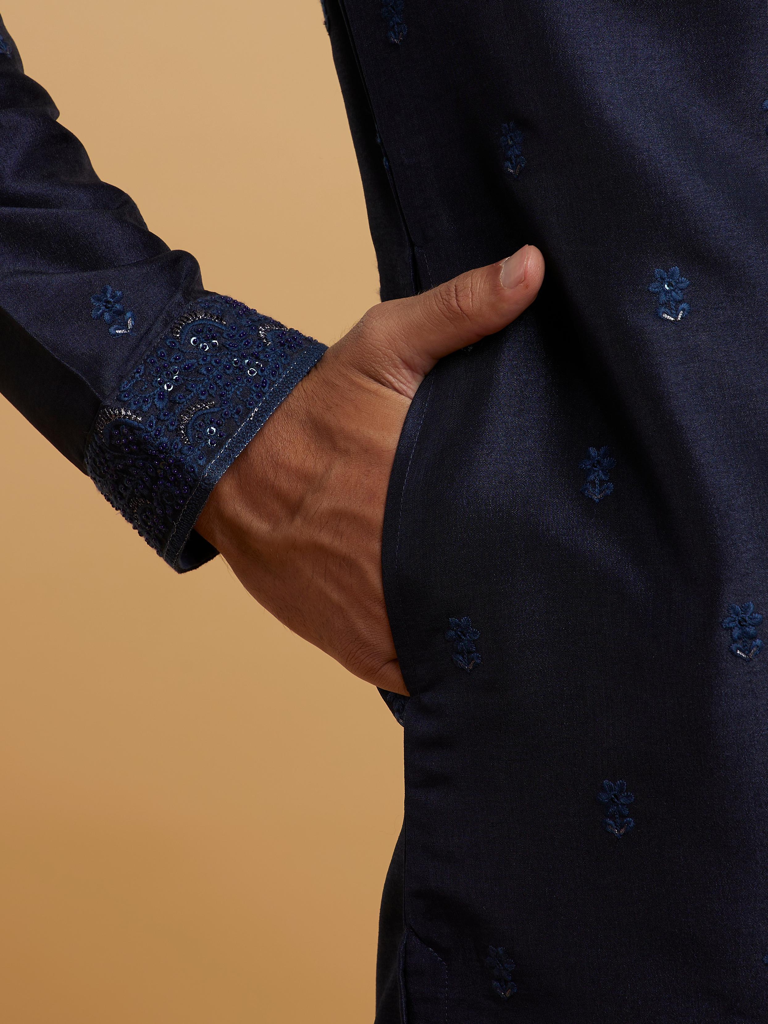 Twamev Men Twilight Blue Elegance Kurta Pajama