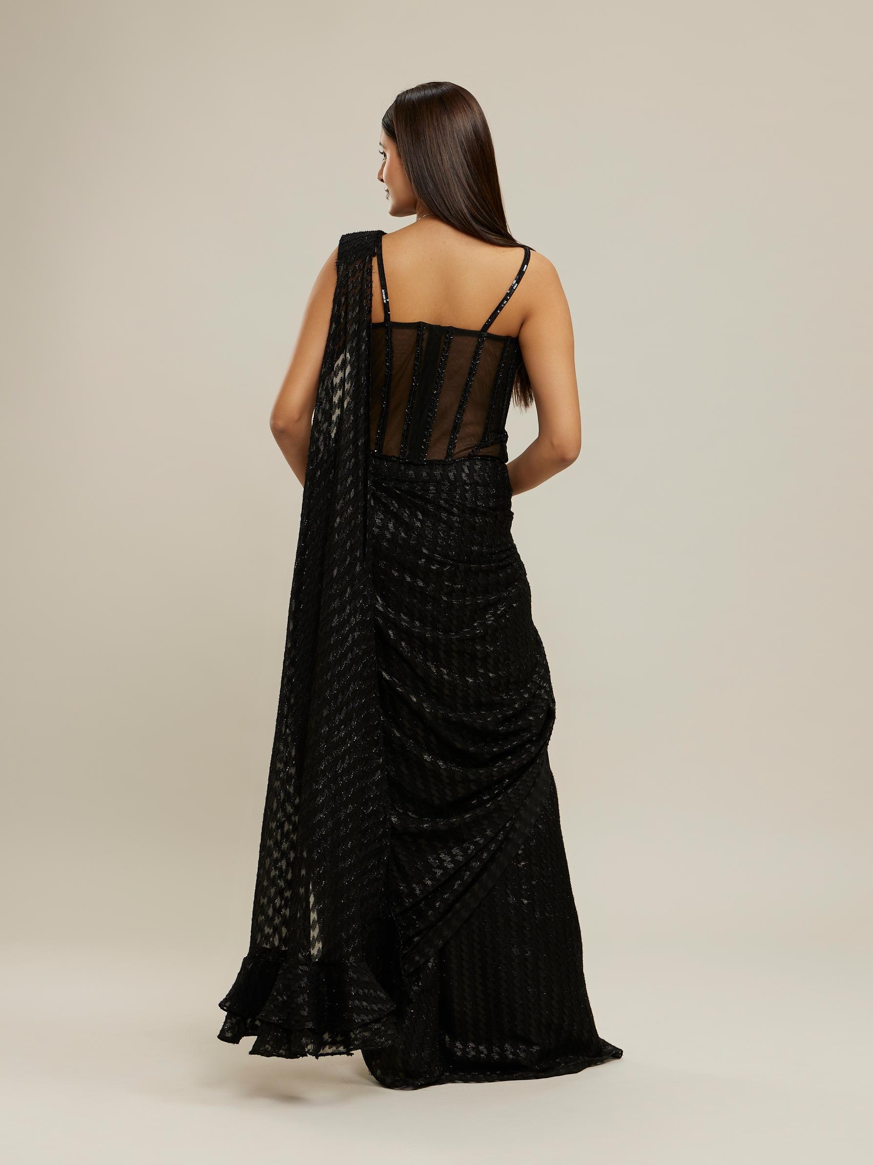 Twamev Women Twilight Black Elegance Saree