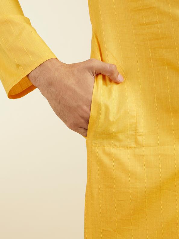 Diwas Men Luxurious Mustard Kurta