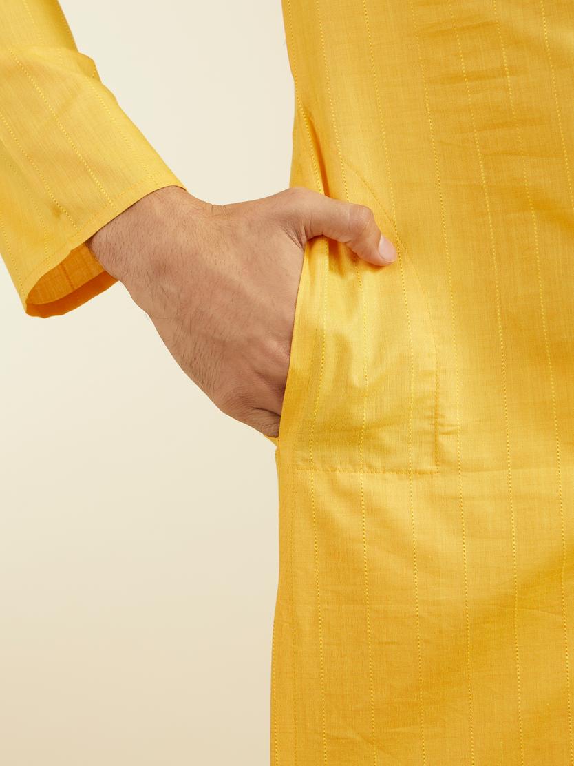 Diwas Men Luxurious Mustard Kurta