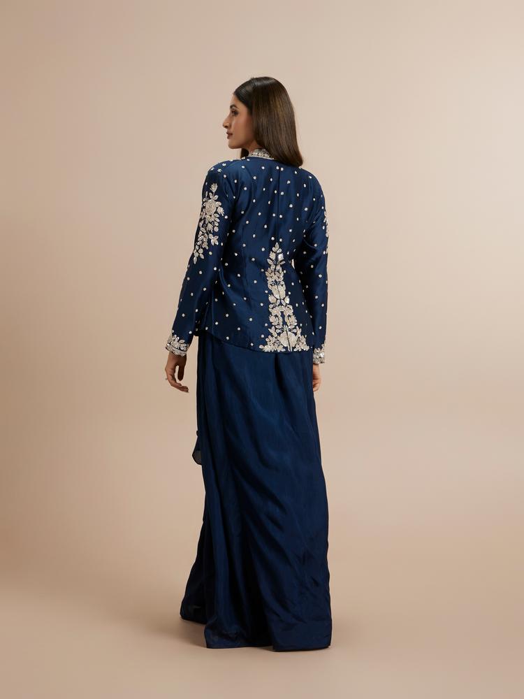 Twamev Women Indigo Blue Elegance Indo Western