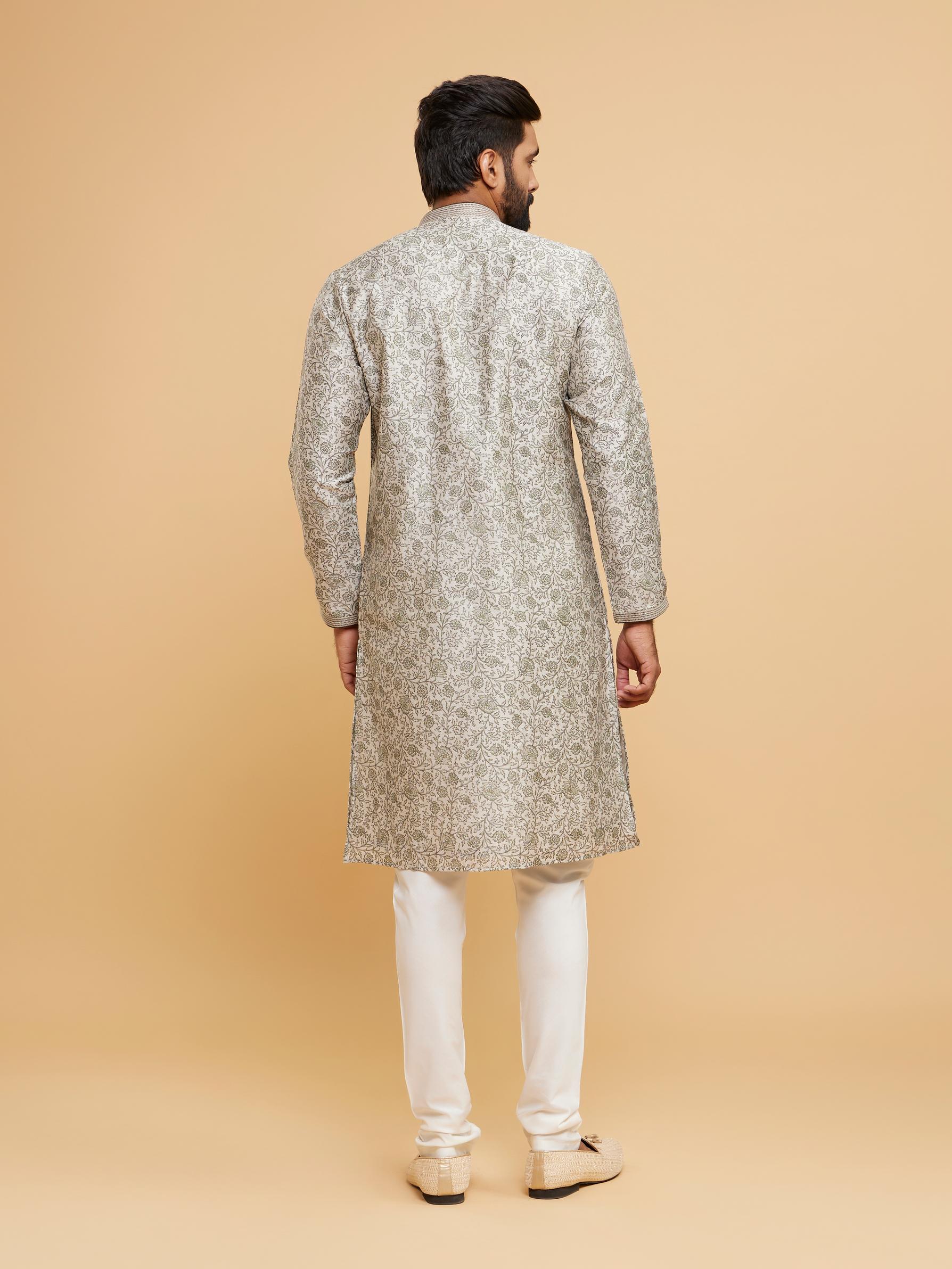 Twamev Men Pista Green Enchantment Kurta Pajama