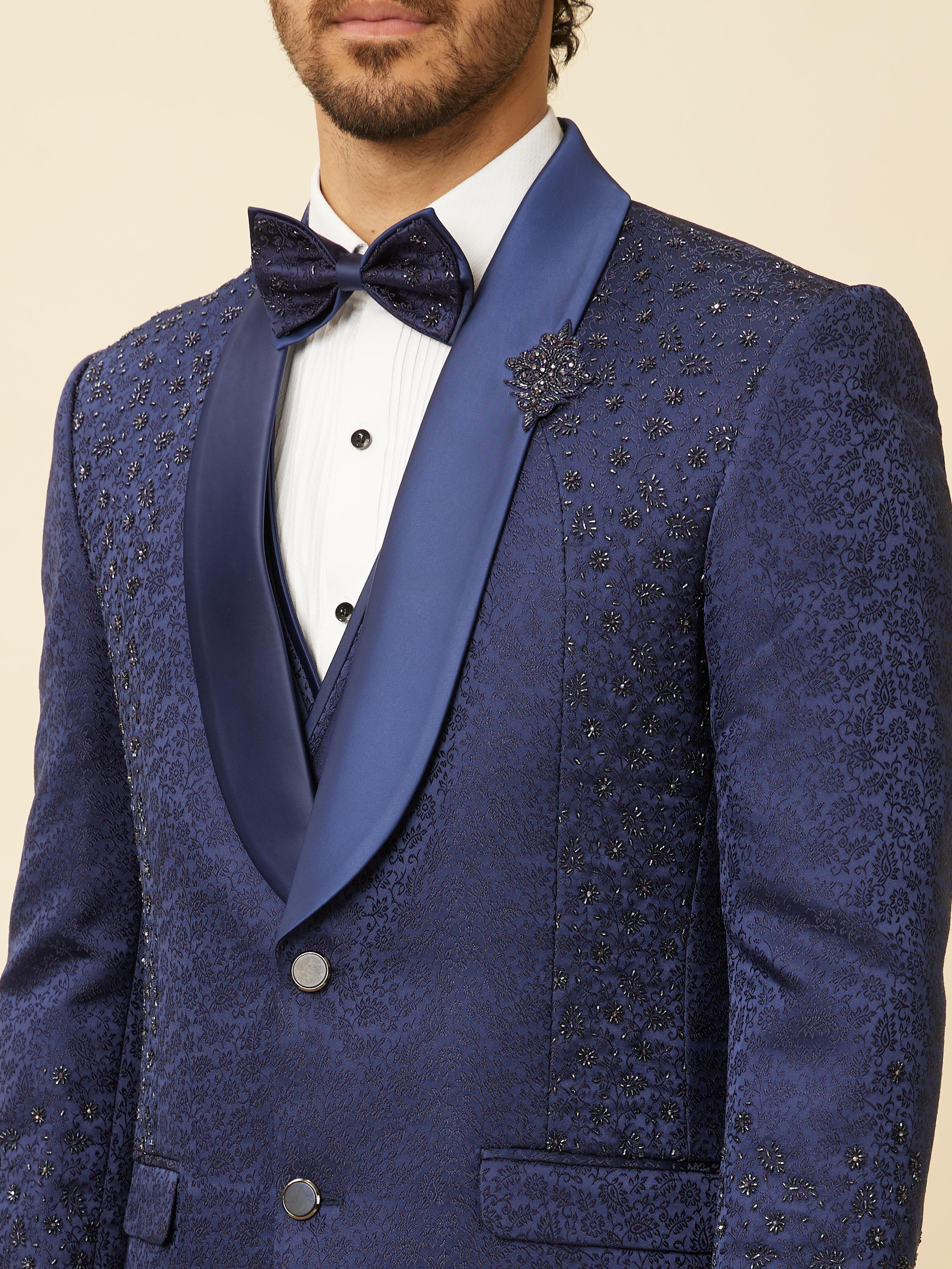 Twamev Men Royal Blue Suit Set