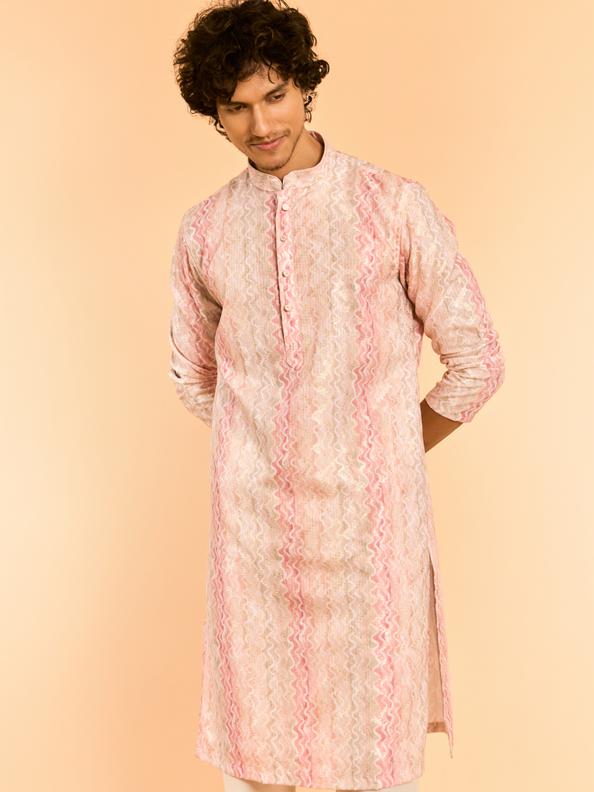 Diwas Men Peach Festive Charm Kurta