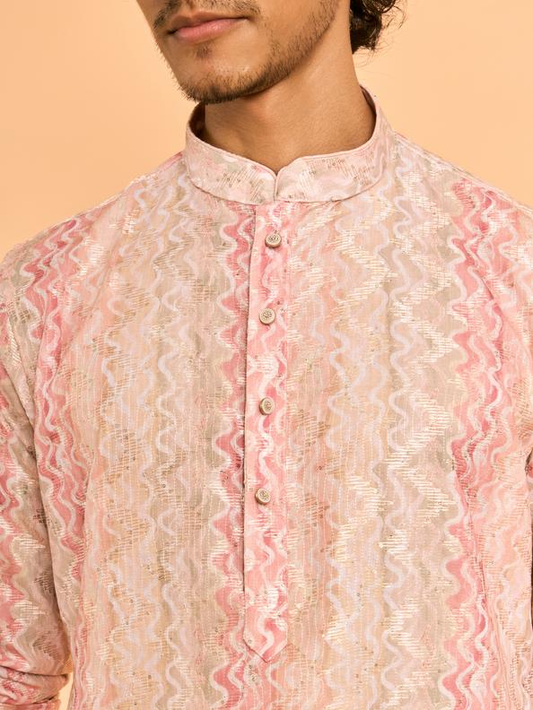 Diwas Men Peach Festive Charm Kurta
