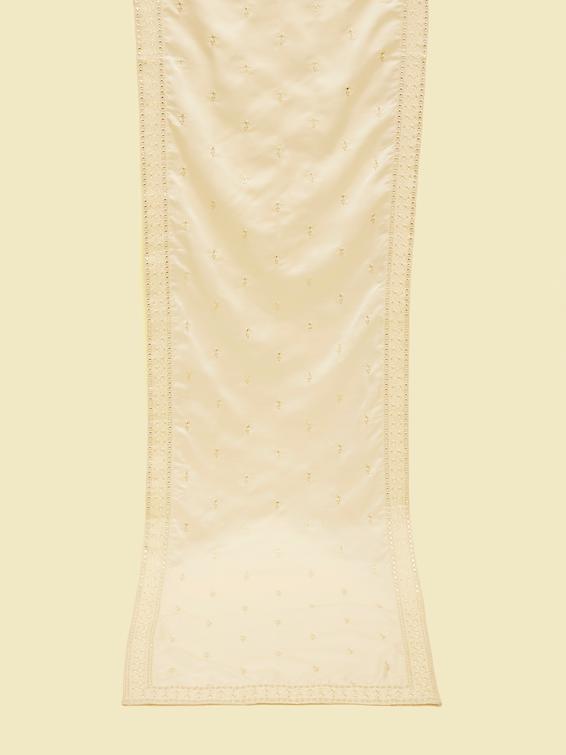 Twamev Men Cream Satin Dupatta