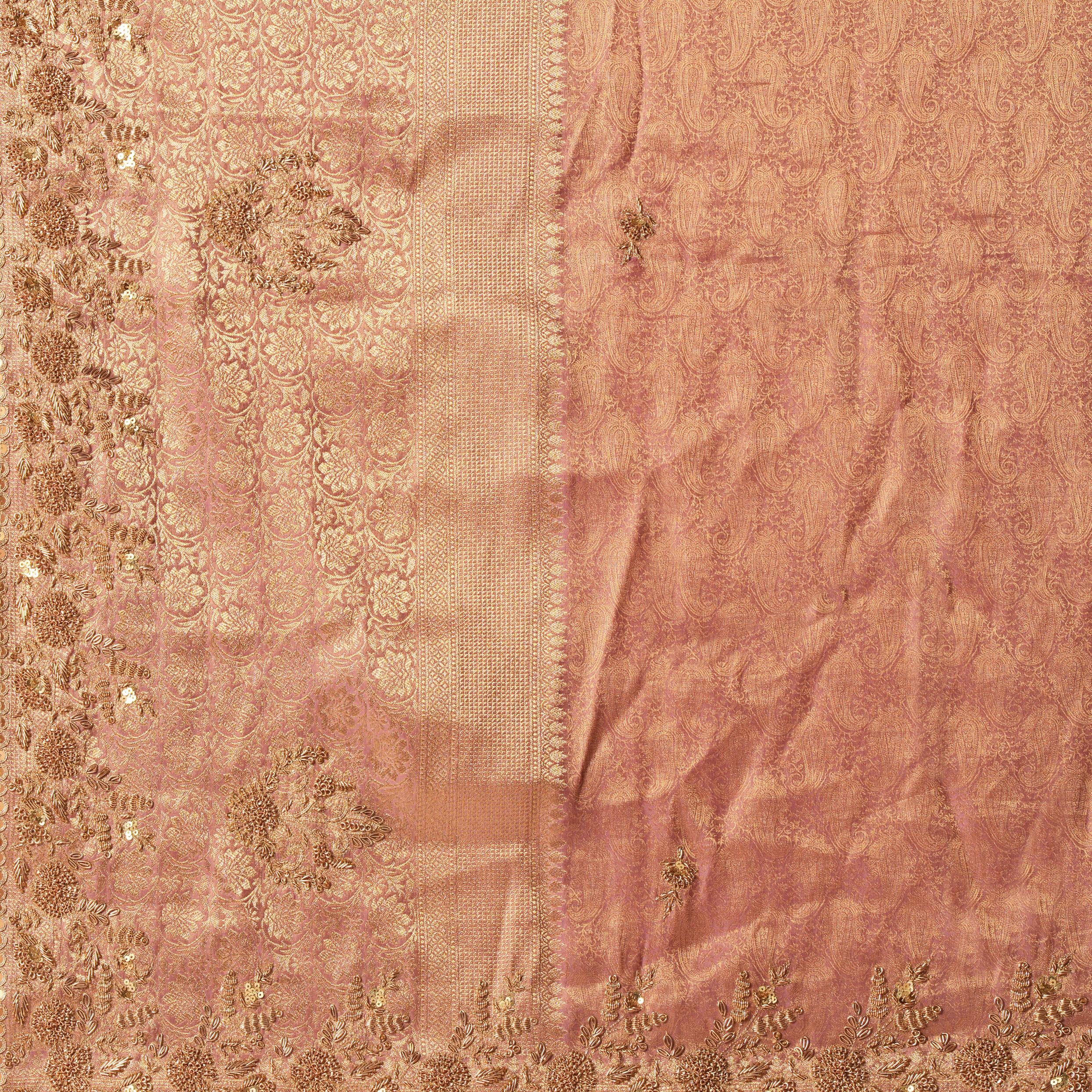 Twamev Women Festive Dusty Pink Saree
