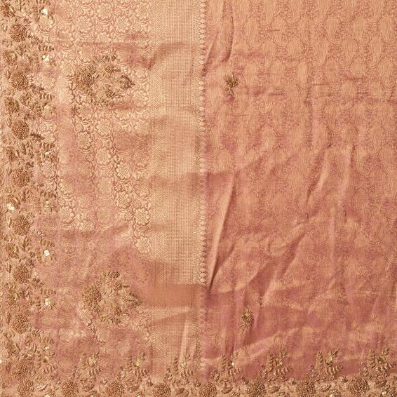 Twamev Women Festive Dusty Pink Saree