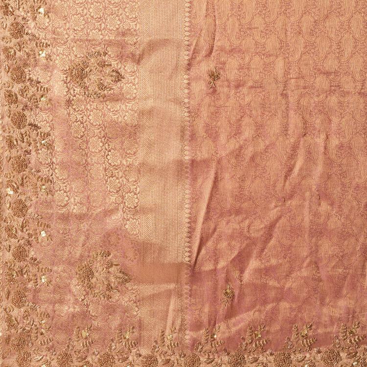 Twamev Women Festive Dusty Pink Saree