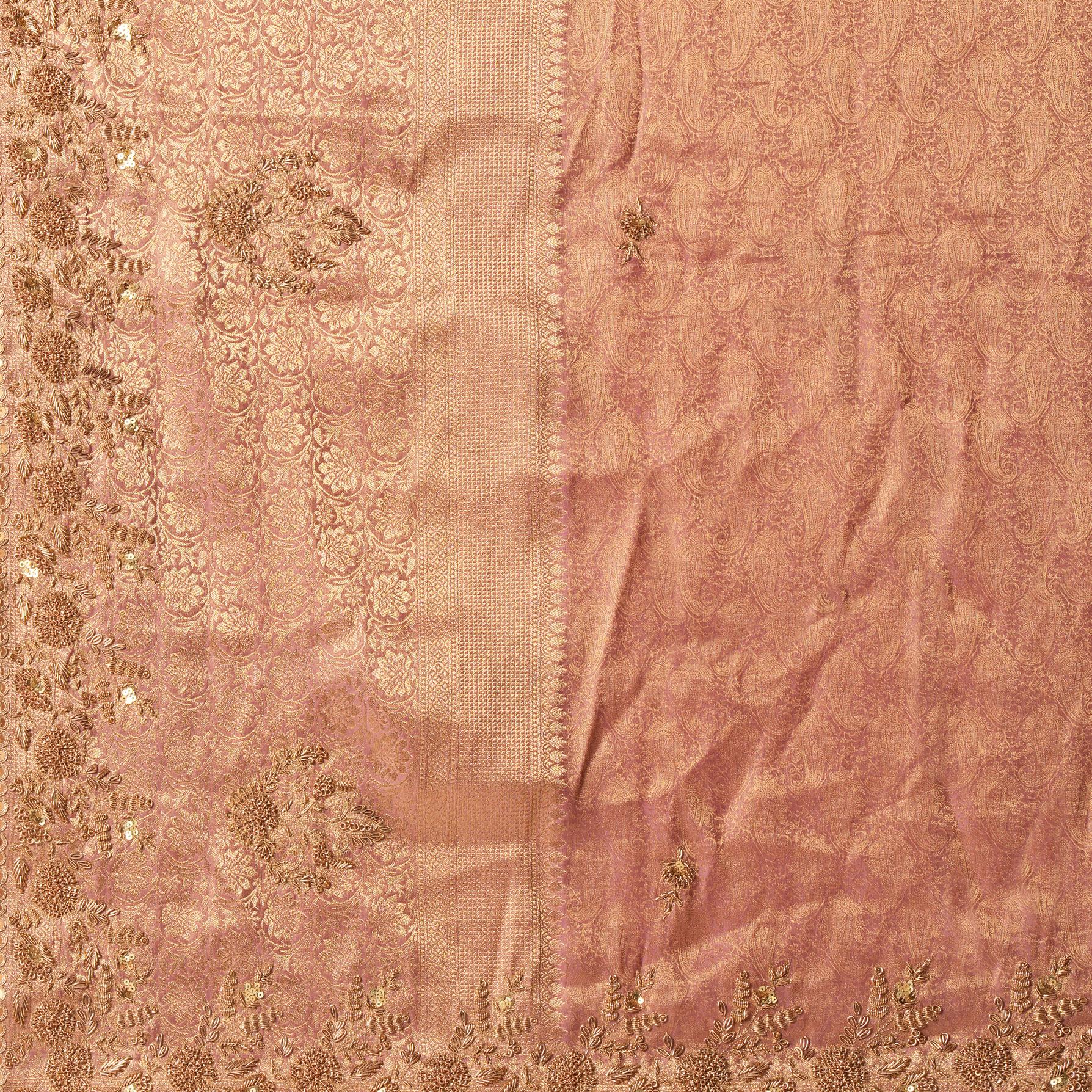 Twamev Women Festive Dusty Pink Saree