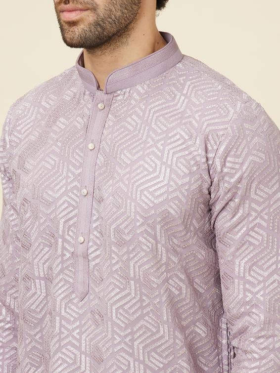 Twamev Men Lavender Radiance Kurta Set