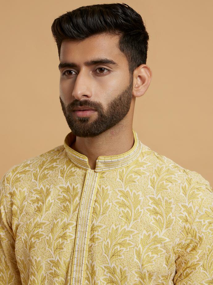 Twamev Men Twirl of Sunshine Kurta Pajama
