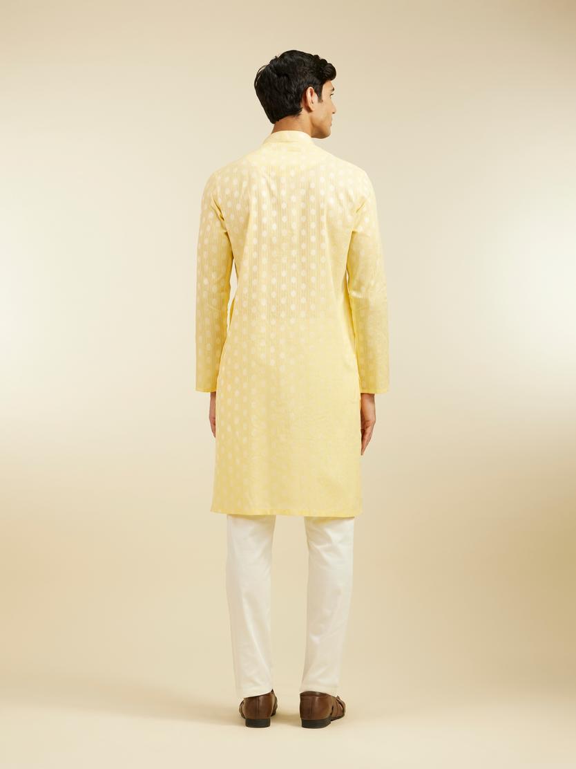 Diwas Men Sunlit Yellow Cotton Kurta