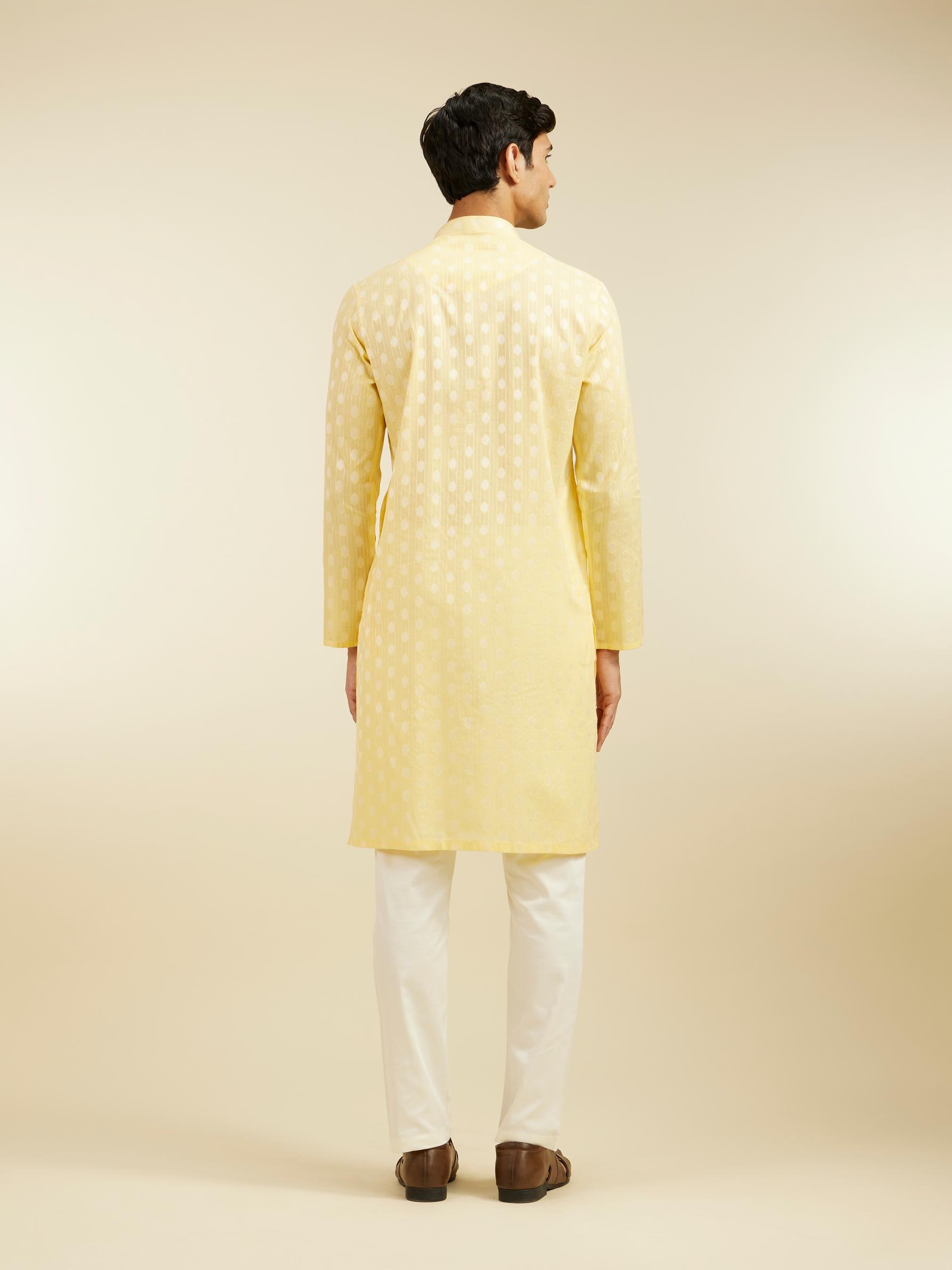 Diwas Men Sunlit Yellow Cotton Kurta