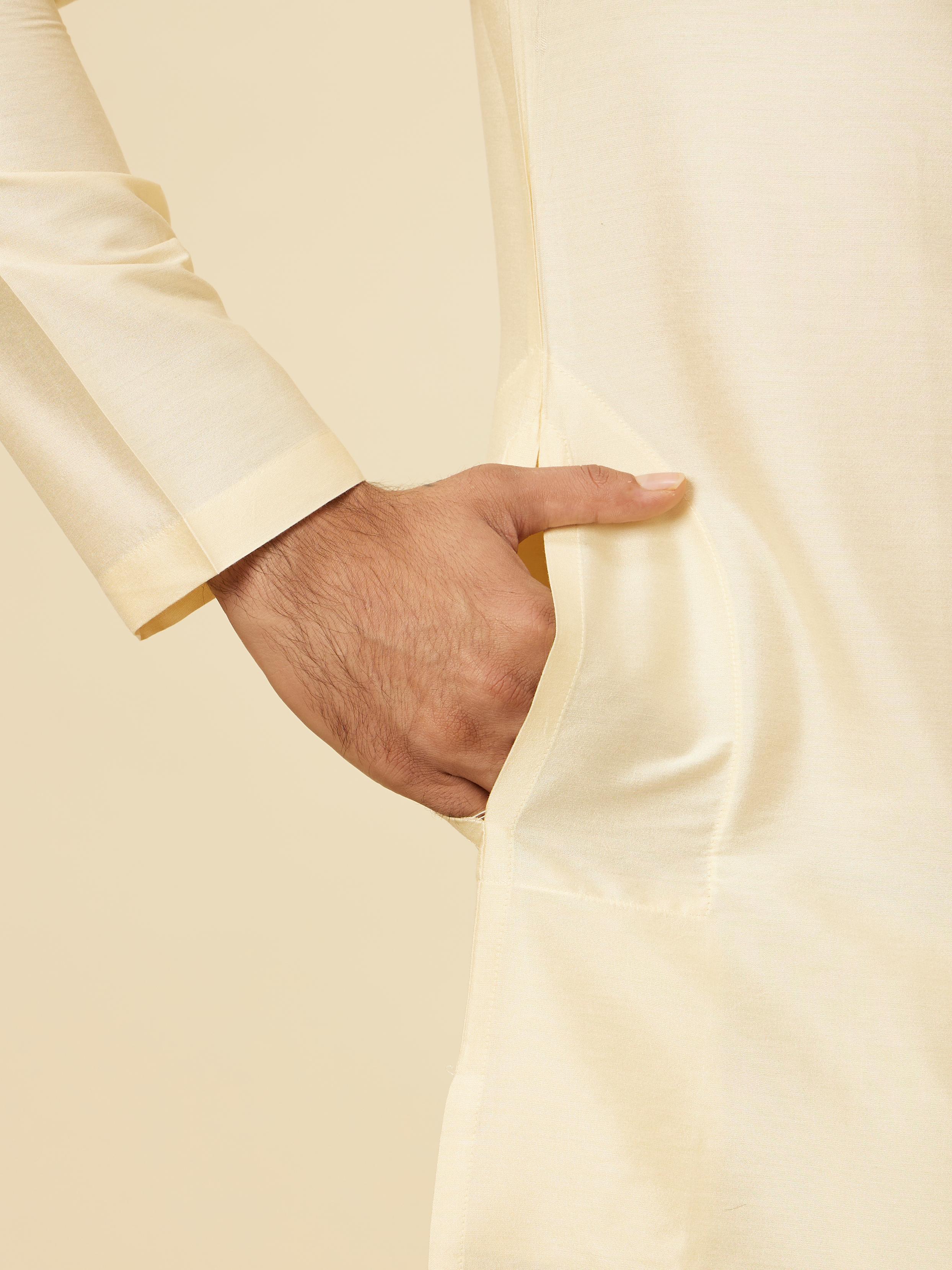 Twamev Men Sand Beige Classic Kurta