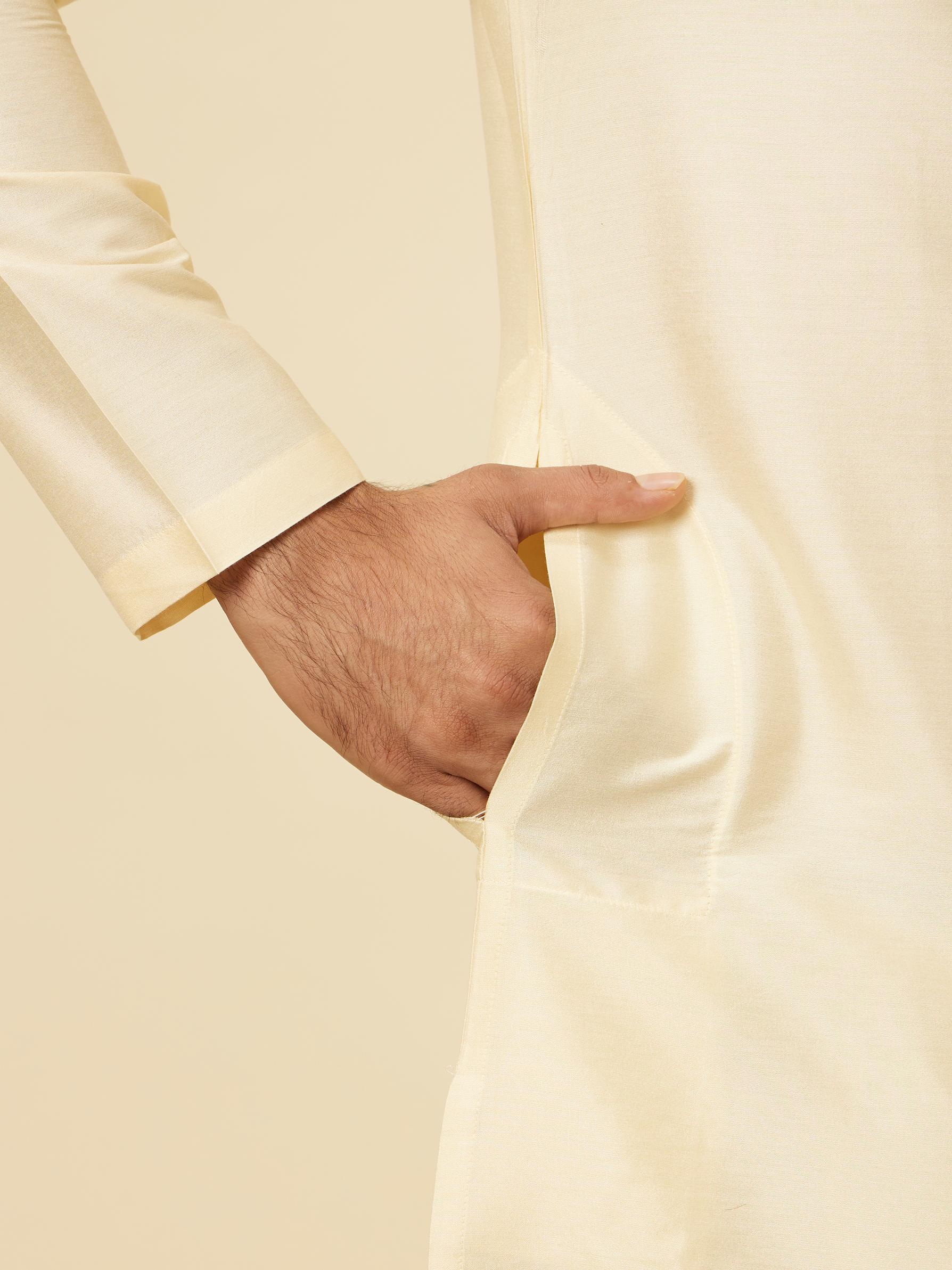 Twamev Men Sand Beige Classic Kurta