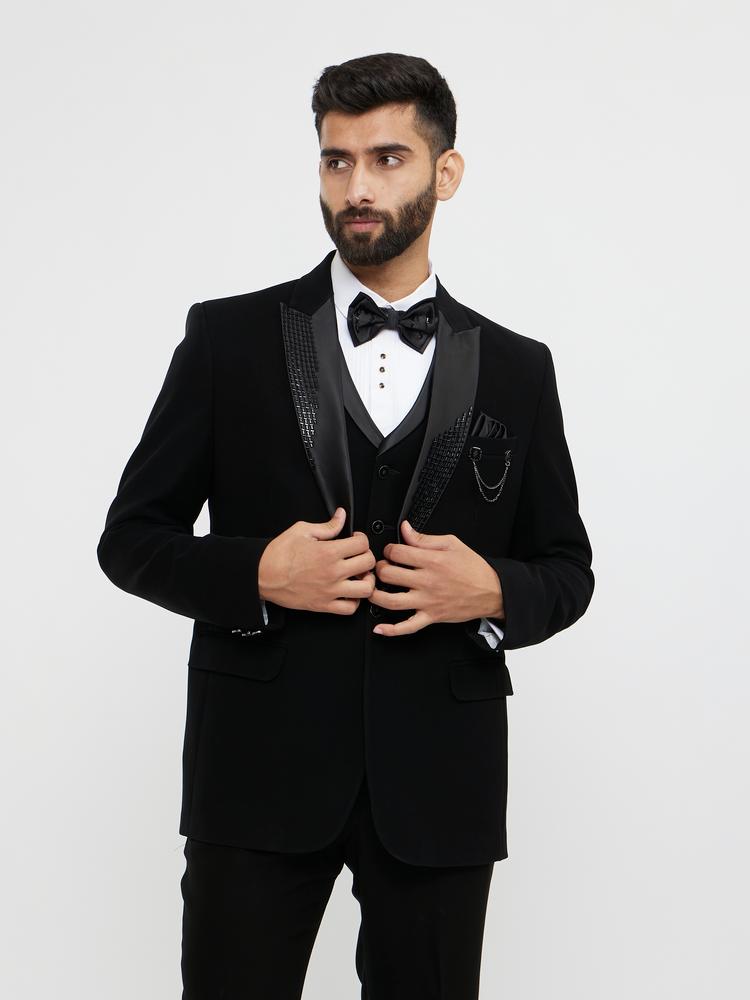 Twamev Men Black Elegance Suit Set