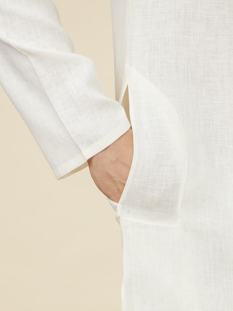 Twamev Men Cream Connection Kurta Set