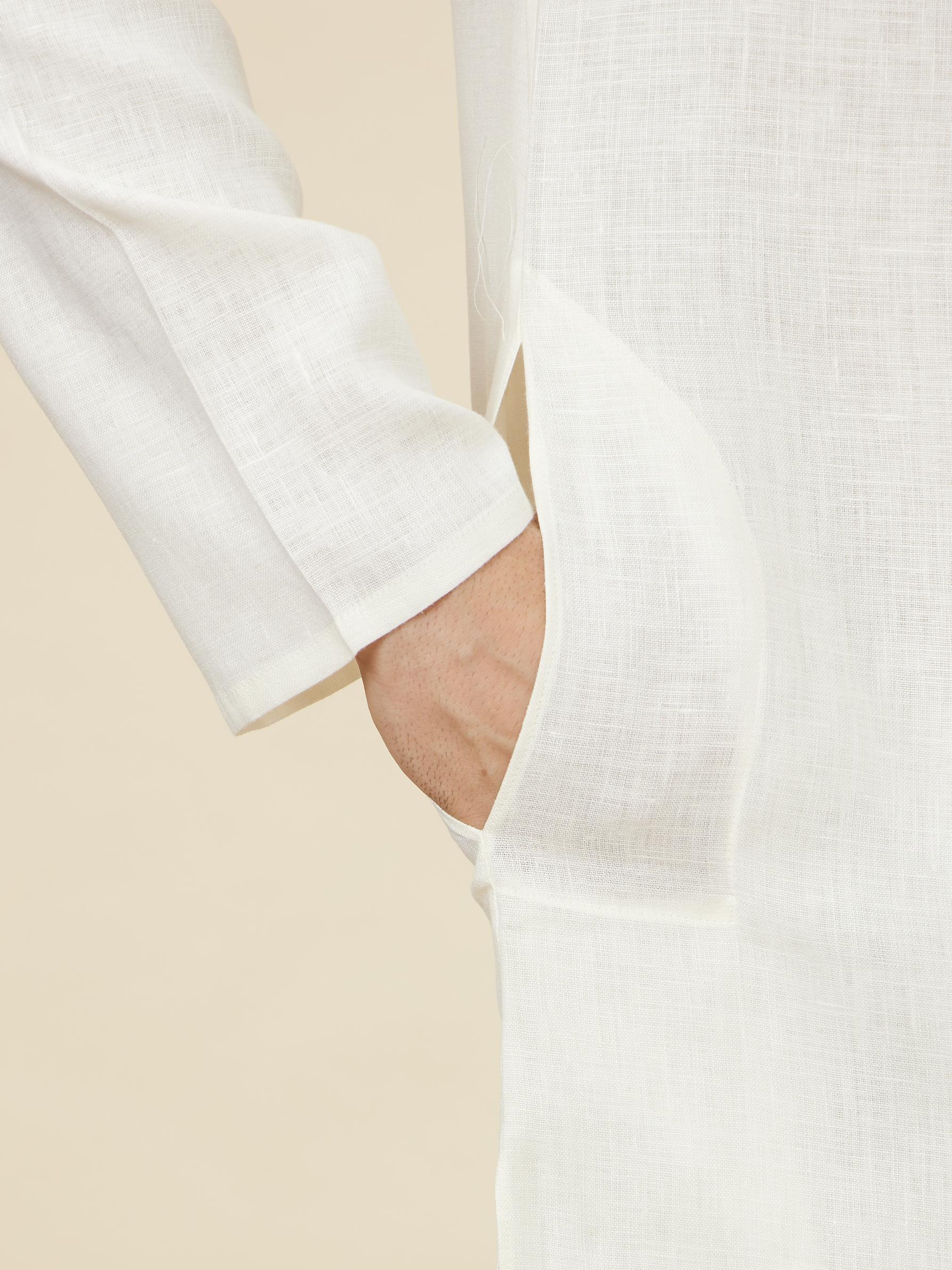 Twamev Men Cream Connection Kurta Set