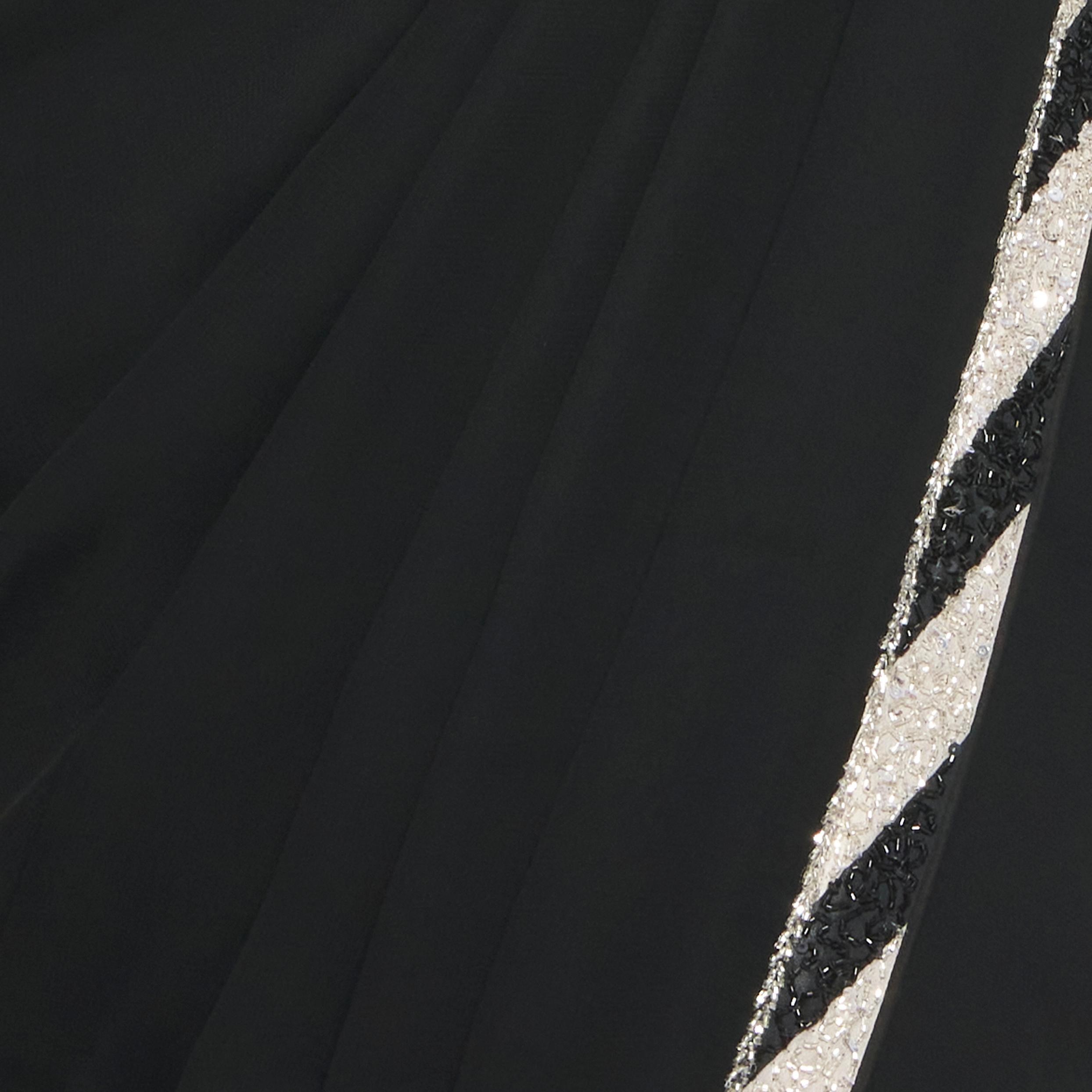 Twamev Women Black Cream Georgette Radiance Saree