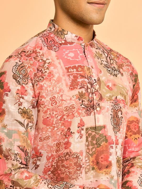 Diwas Men Peach Color Resplendent Kurta