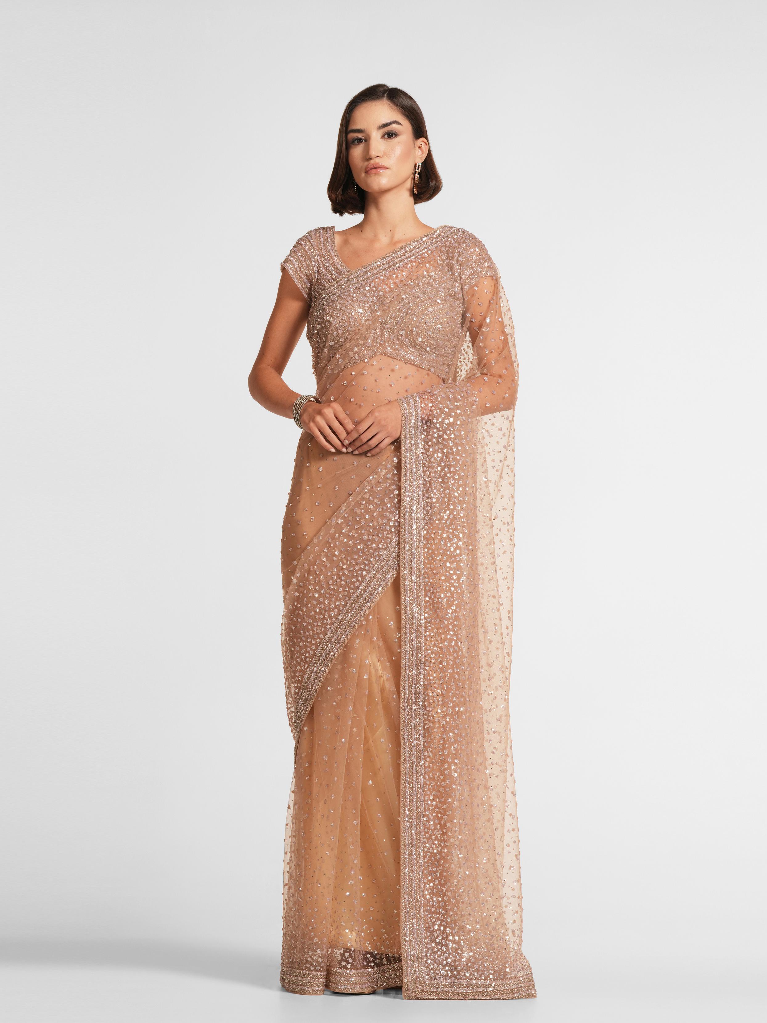 Twamev Women Beige Mastery Elegance Saree
