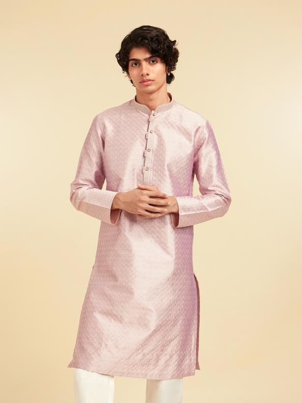 Diwas Men Purple Art Silk Kurta