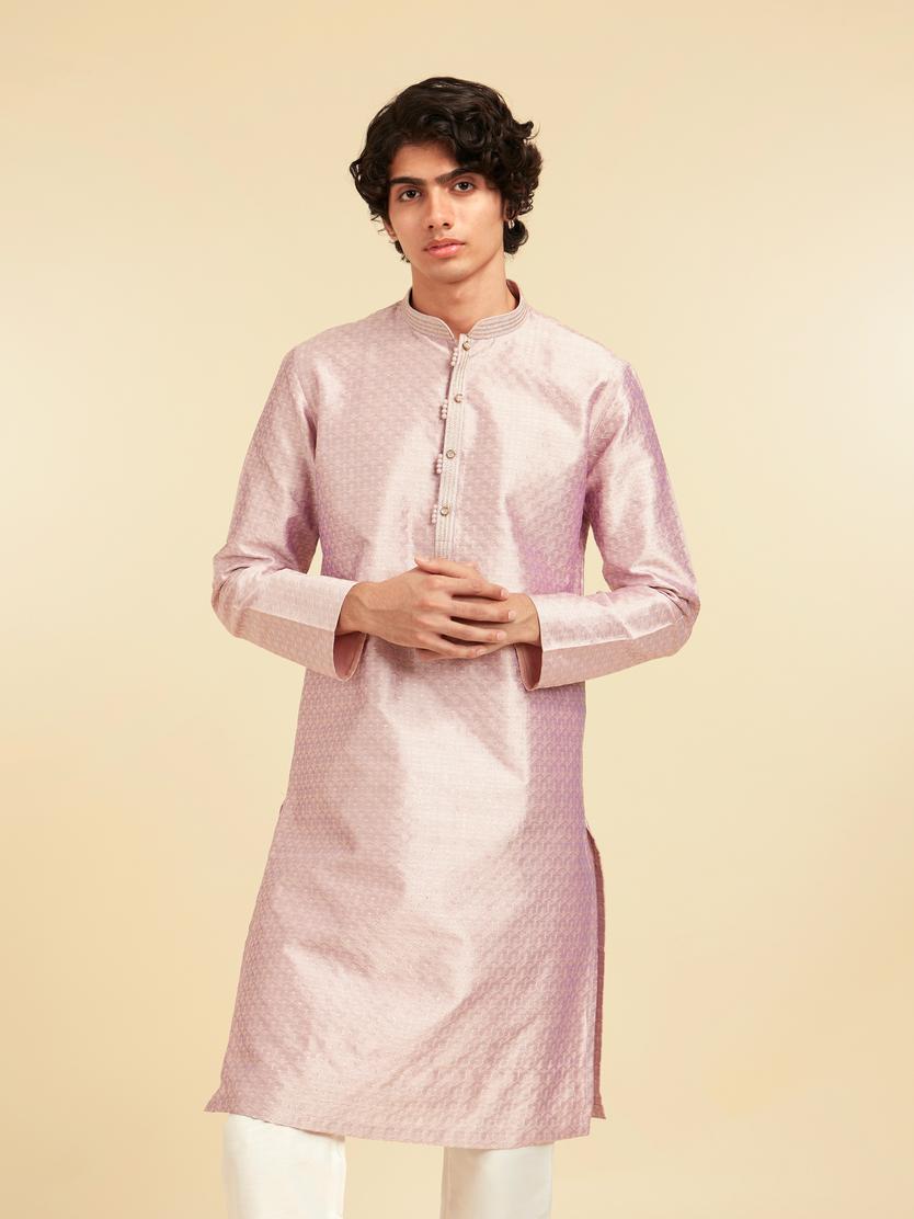 Diwas Men Purple Art Silk Kurta