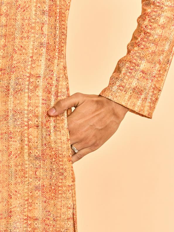 Diwas Men Radiant Mustard Festive Kurta