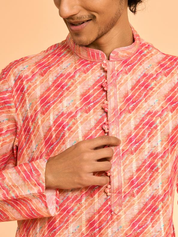 Diwas Men Peach Elegance Kurta