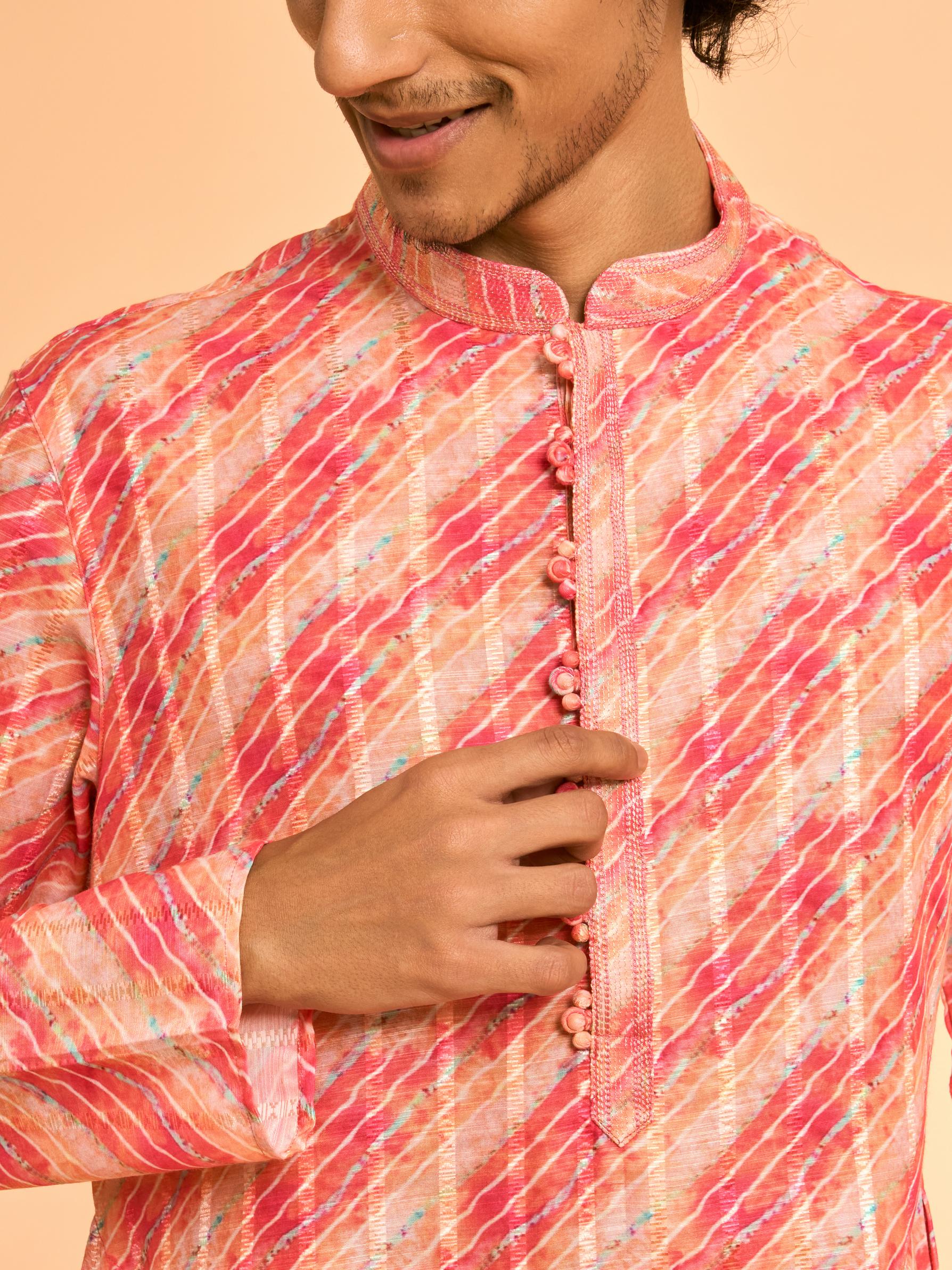 Diwas Men Peach Elegance Kurta