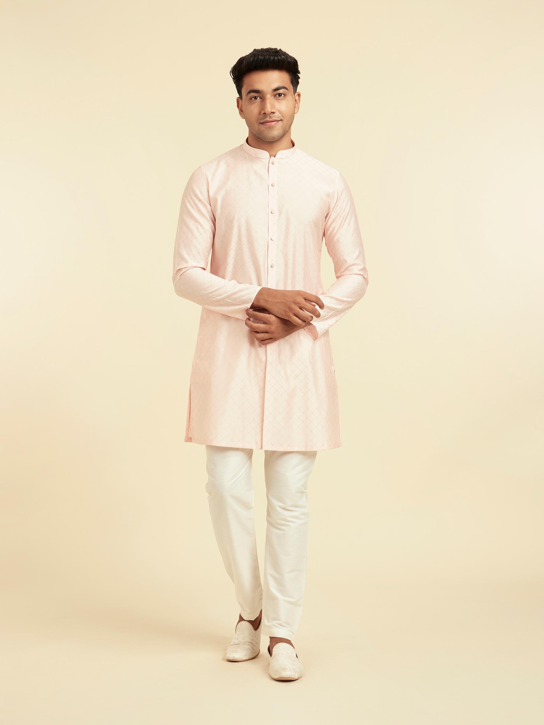 Diwas Men Peach Elegance Kurta