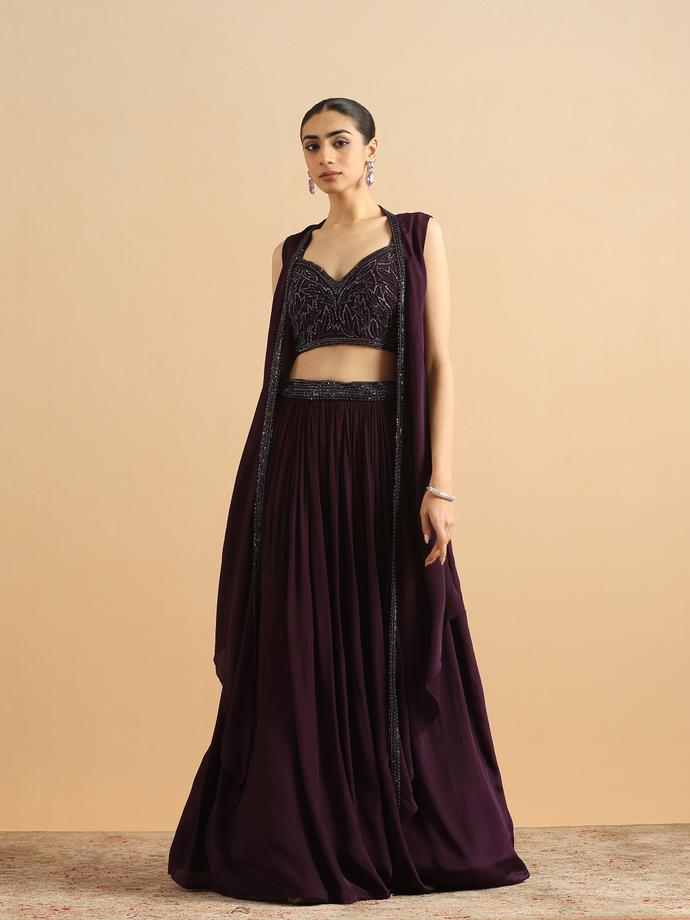 Twamev Women Wine Cocktail Satin Skirt Top Set