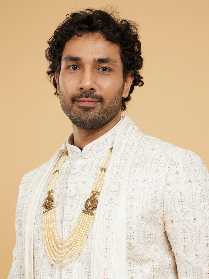 Twamev Men Cream Royalty Sherwani