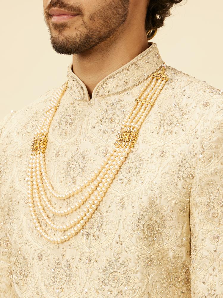 Twamev Men Regal Beige Sherwani
