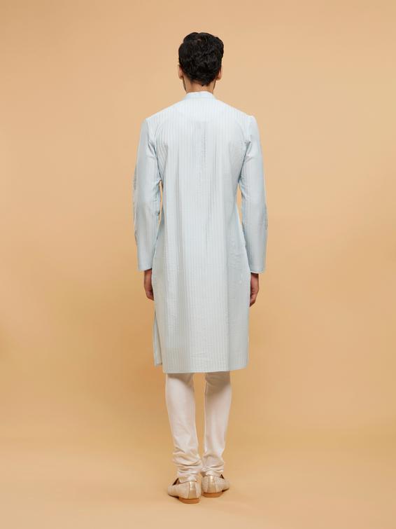 Twamev Men Light Grey Regality Kurta Pajama