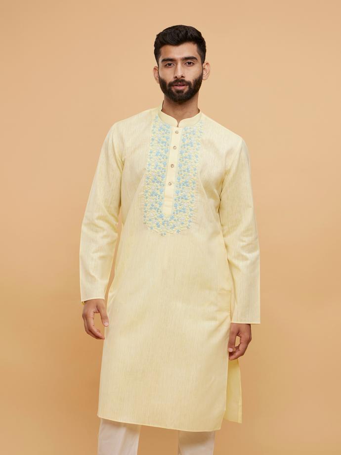 Twamev Men Sunshine Splendor Yellow Kurta Pajama