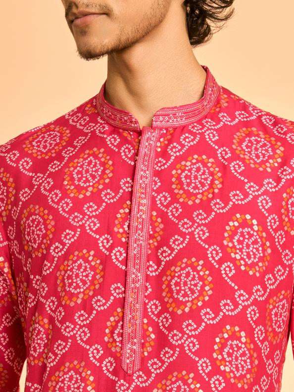 Diwas Men Regal Rani Pink Kurta