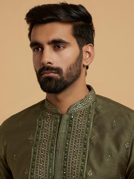 Twamev Men Emerald Elegance Kurta Pajama