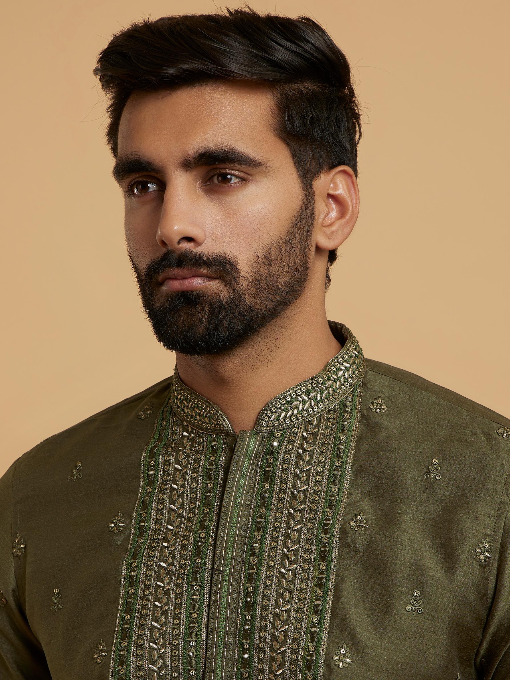 Twamev Men Emerald Elegance Kurta Pajama