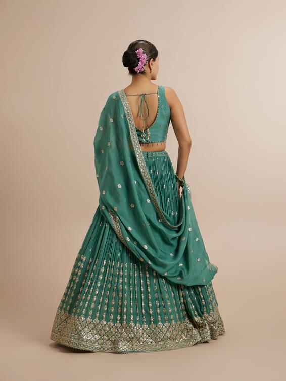 Twamev Women Sea Green Splendour Lehenga