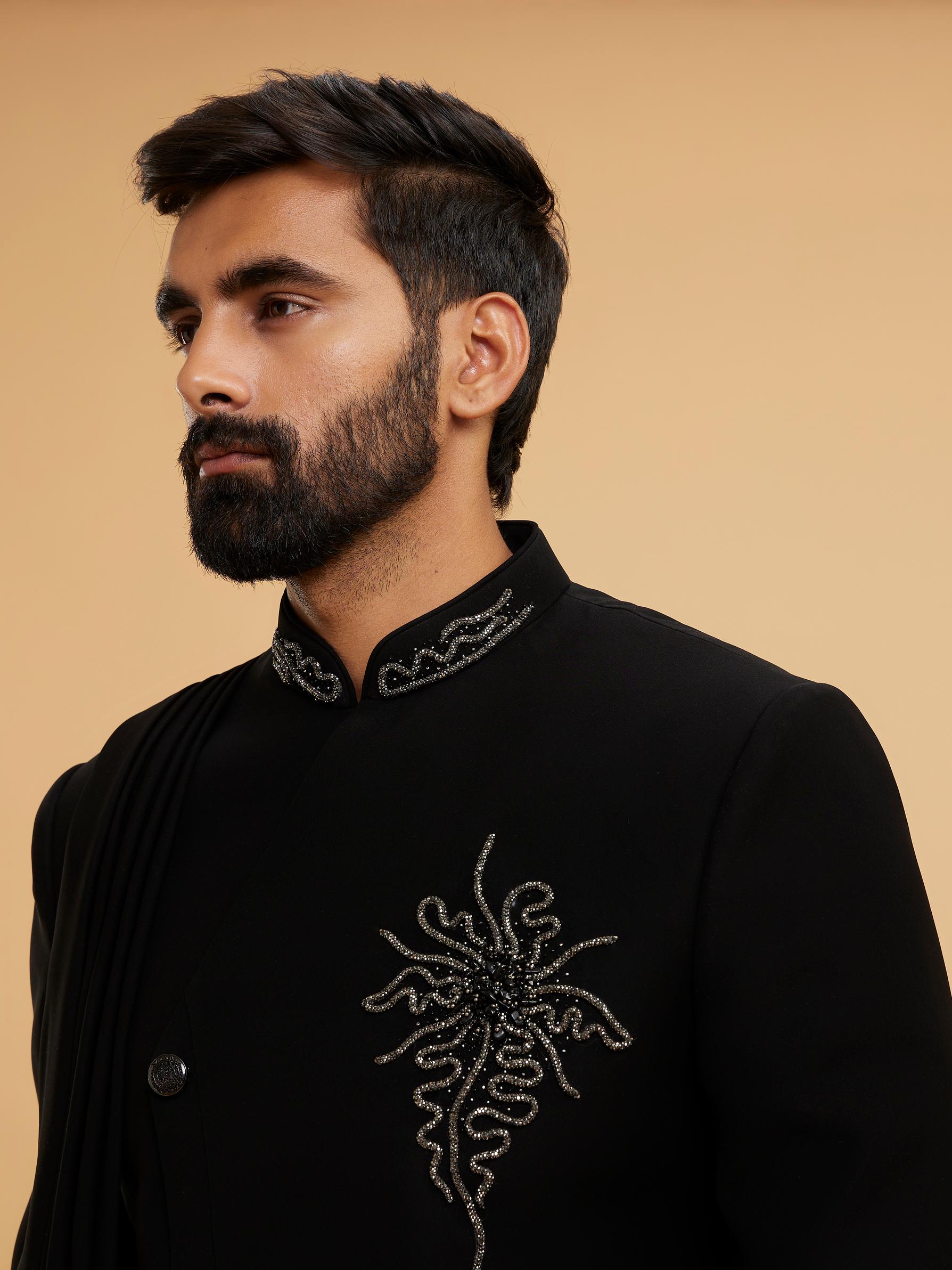 Twamev Men Black Elegance Indo Western