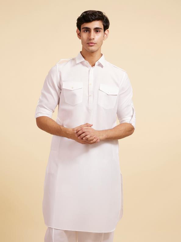 Diwas Men Snow White Pathani Set