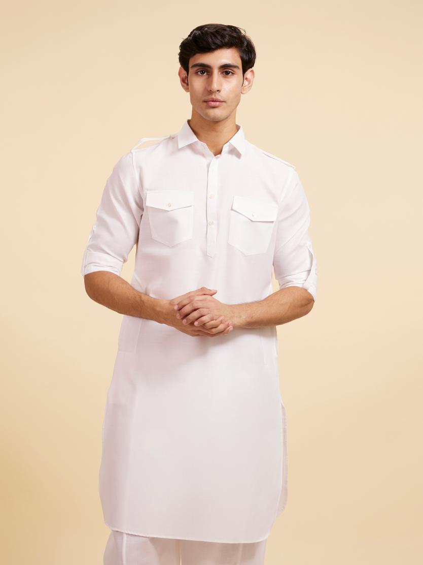 Diwas Men Snow White Pathani Set