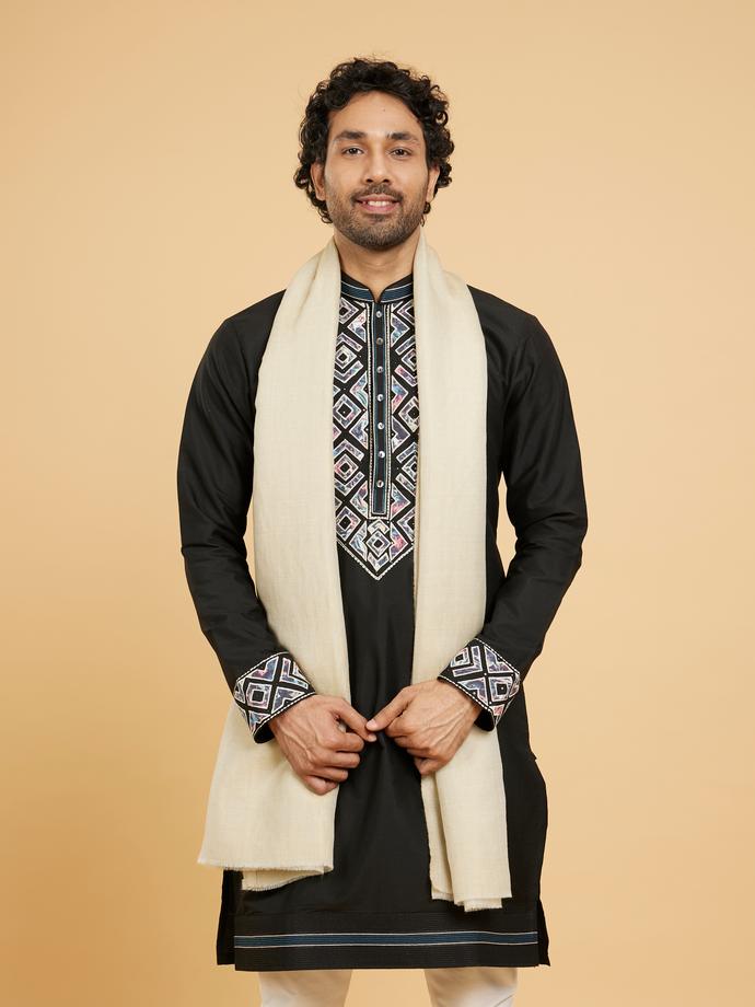 Twamev Men Beige Grandeur Shawl