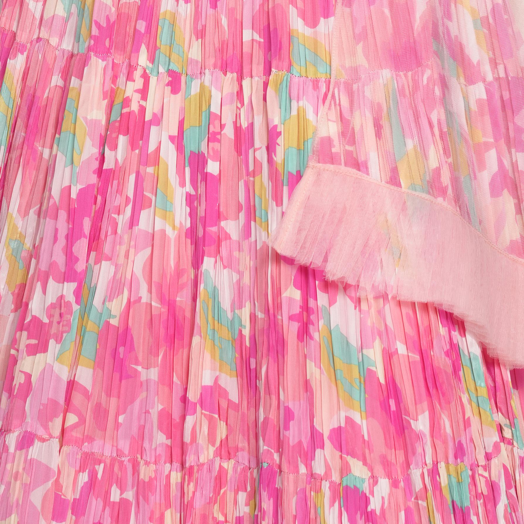 Twamev Women Ethereal Pink Chinon Skirt Top Ensemble