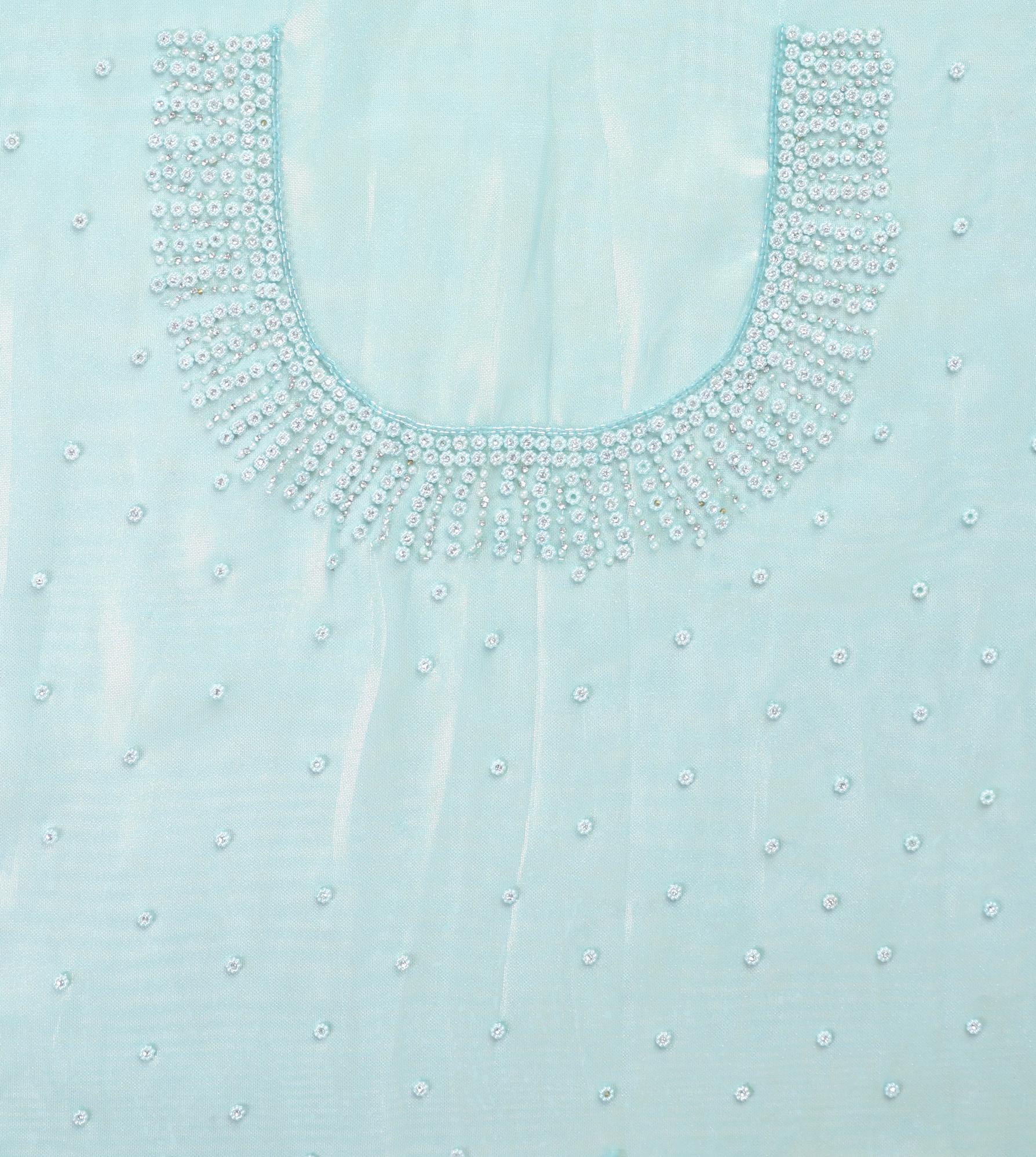 Twamev Women Sophisticated Sea Green Organza Saree