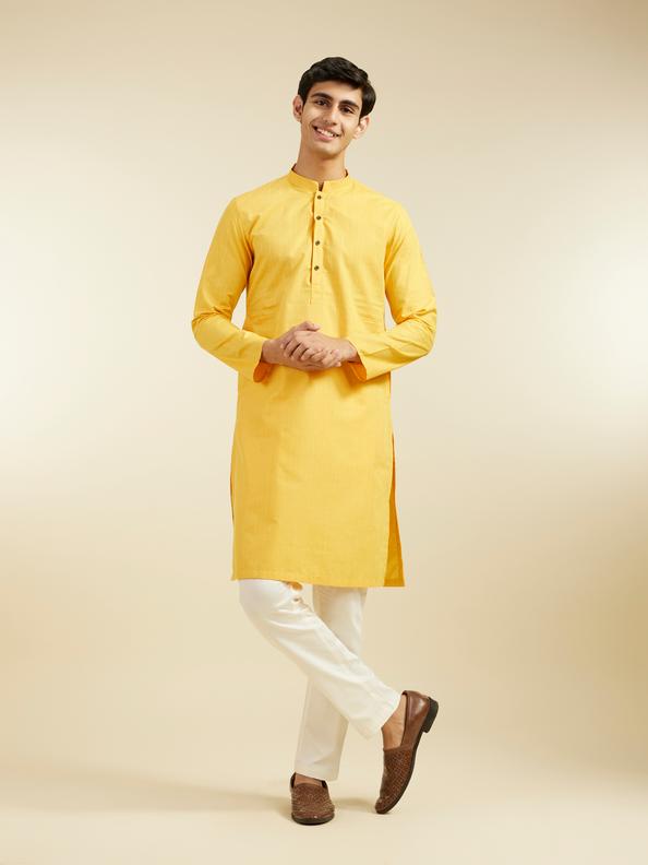 Diwas Men Luxurious Mustard Kurta