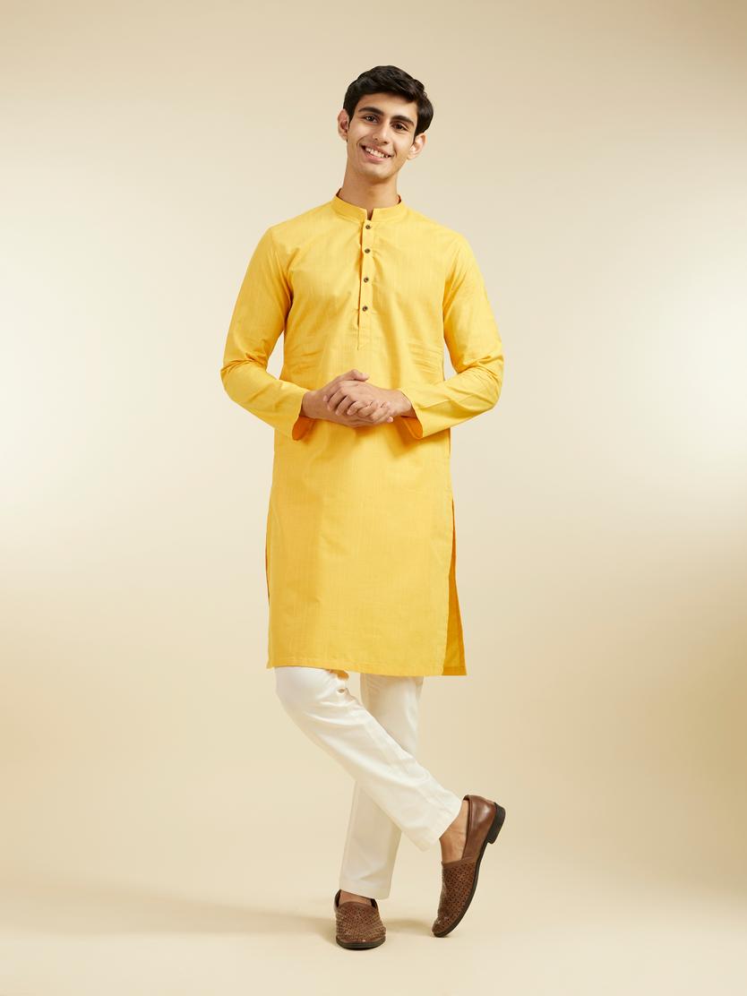 Diwas Men Luxurious Mustard Kurta